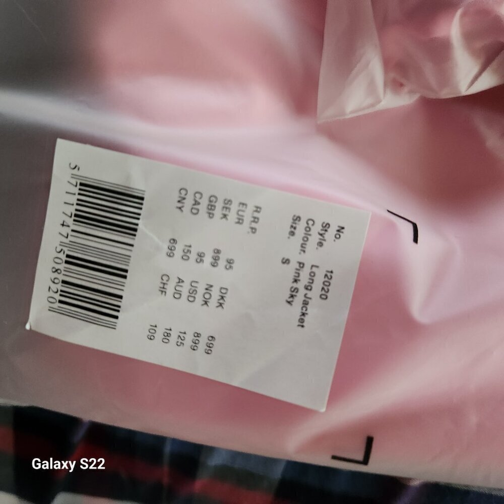 Rains Long Jacket Pink Sky Unisex Size Various. All NWT. - Picture 10 of 11